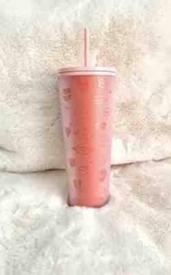 Starbucks Valentines Lips and Hearts Cold Cup Matte Soft Touch 24 oz New  Rare