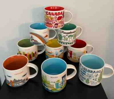 Starbucks Mugs Collection ~ Lot 11 ~ You are Here Been There plus two demitasse - Sold on eBay Jun 18, 2022 for $175.00