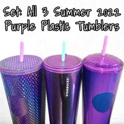 STARBUCKS SUMMER 2022 PURPLE 3 TUMBLER SET Studded Oil Slick, Fame, Kaleidoscope - Sold on eBay Jun 18, 2022 for $168.99