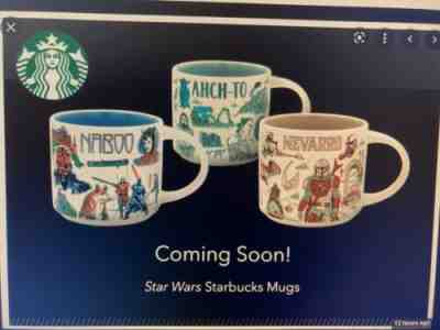 Disney 2022 Star Wars Starbucks Been There Mug set Naboo Ahch To Nevarro PRESALE - Sold on eBay May 05, 2022 for $160.00