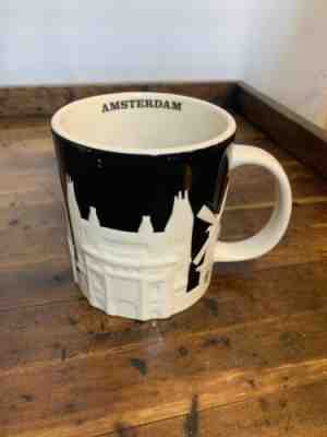 STARBUCKS RARE / 2011 Amsterdam Black Relief City Coffee Cup Mug / 16 oz. - Sold on eBay Jun 09, 2022 for $160.00