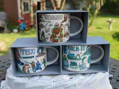Star Wars Starbucks Been There Mug Set of 3 Nevarro Naboo Ahch-To NIB MINT - Sold on eBay May 16, 2022 for $159.99