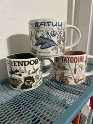 Star Wars Starbucks Been There Mug Set Of 3 Batuu Endor Tatooine - Sold on eBay Jun 21, 2022 for $158.01