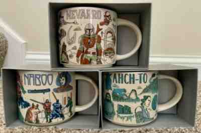 Disney 2022 Star Wars Starbucks Been Three Mugs Set of 3 Naboo, Ahch-To, Nevarro - Sold on eBay May 11, 2022 for $154.99
