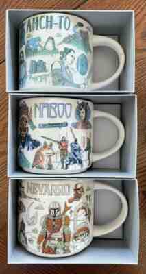 Disney 2022 Star Wars Starbucks Been There Series Mugs Naboo Ahch-To Nevarro - Sold on eBay May 19, 2022 for $150.00