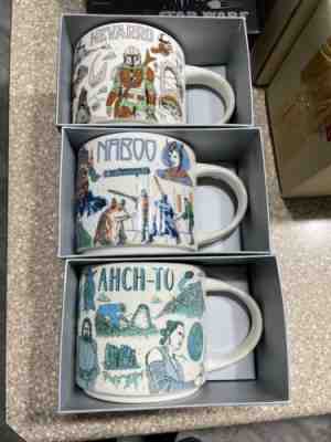 Disney 2022 Star Wars Starbucks Been Three Mugs Set of 3 Naboo, Ahch-To, Nevarro - Sold on eBay May 18, 2022 for $149.99