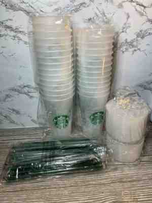 Lot of 28 Starbucks Mermaid Siren Logo Reusable Frosted Cold Cups Tumblers 24 oz - Sold on eBay May 18, 2022 for $149.99