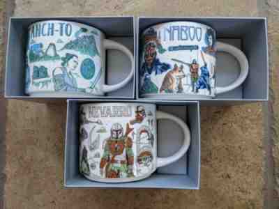 Disney 2022 Star Wars Starbucks Been There Mugs Set of 3 Naboo Ahch-To Nevarro - Sold on eBay May 21, 2022 for $149.00