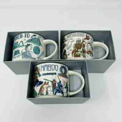 Disney Star Wars Starbucks Been There Mugs Set of 3 Naboo Ahch-To Nevarro New - Sold on eBay May 17, 2022 for $148.00