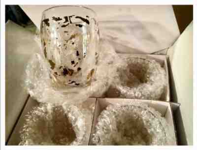 2012 Starbucks set of 4 Stunning Bodum DW Glass Tumbler with 24k Gold - Sold on eBay May 27, 2022 for $135.00