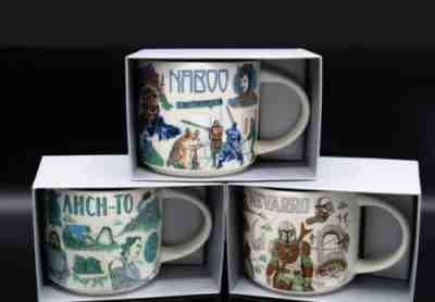 Disney Star Wars Starbucks Been There Mug Set of 3 - Naboo, Ahch-To, Nevarro - Sold on eBay May 31, 2022 for $133.55