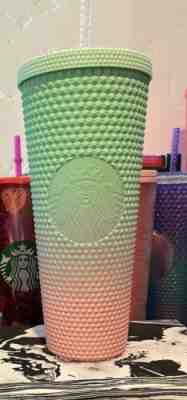 Starbucks watermelon studded tumbler, Pink Green OmbrÃ© - Sold on eBay Jun 03, 2022 for $127.50