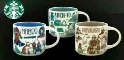 Disney 2022 Star Wars Starbucks Been There Mugs Set of 3 Naboo, Ahch-To, Nevarro - Sold on eBay May 19, 2022 for $125.00