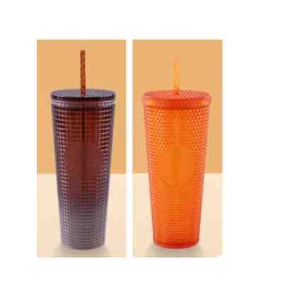 Starbucks Cold Cup Bling Orange + Brown Gradient 2022 24Oz New Spring Edition - Sold on eBay May 18, 2022 for $123.00