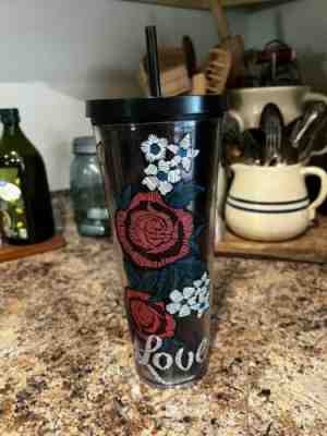 RARE Starbucks LOVE Valentine Stitch Tattoo Tumbler Cup Venti Large Used - Sold on eBay May 29, 2022 for $117.50