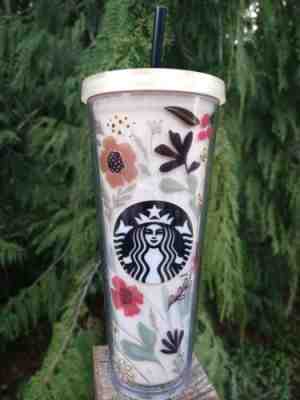 2014 Starbucks 24 Oz Tumbler Venti Cold Cup Floral Harvest Flowers Rare READ - Sold on eBay Apr 21, 2022 for $115.00