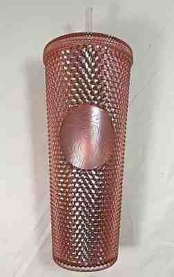 Starbucks Rose Gold Studded Cold Cup Tumbler Venti 24 oz Hologram Spike 2018 - Sold on eBay Apr 19, 2022 for $112.50