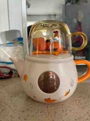 New China Starbucks2021 Autumn Forest Teapot And Glass Cup Set - Sold on eBay Apr 18, 2022 for $110.00