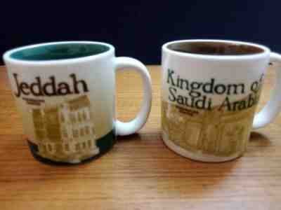 Starbucks Kingdom Of Saudi Arabia & Jeddah Set of 2 Demitasse Mug Cups NEW