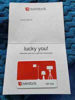 Overstock Gift Cards Brand new $500.00 - Sold on eBay Jul 31, 2022 for $485.00