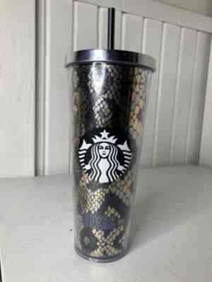 Starbucks 2014 Rattlesnake Snakeskin Texas Venti Tumbler Rare With Straw Lid - Sold on eBay Jul 17, 2022 for $399.95
