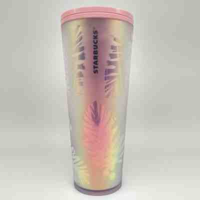 RARE Starbucks Cold Tumbler Pink Iridescent Holographic 2019 Holiday Pinecone - Sold on eBay Jun 07, 2022 for $217.50