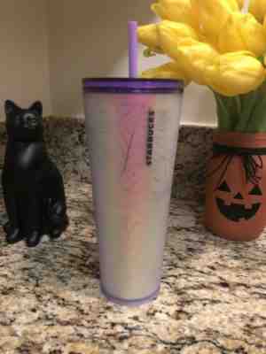 2021 STARBUCKS HALLOWEEN PURPLE WHITE FROSTED SPIDER WEB 24 OZ TUMBLER RARE!! - Sold on eBay Aug 06, 2022 for $196.50