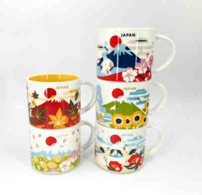 Japan Four Seasons Starbucks You are here Fujiyama YAH City Mug Coffee 5 cups