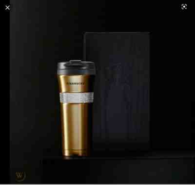 STARBUCKS GOLD SWAROVSKI 30th ANNIVERSARY STAINLESS TUMBLER IN BLACK WOOD BOX - Sold on eBay Aug 12, 2022 for $201.00
