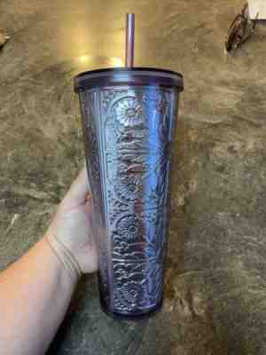 Starbucks Tumbler Lavender Purple Embossed Metallic tin Foil RARE Original Straw - Sold on eBay Aug 12, 2022 for $179.99