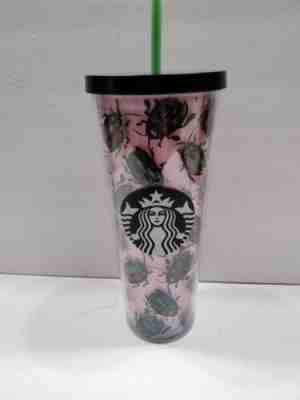 Starbucks Rare Pink Beetles 24oz Tumbler Green Straw No Scratches - Sold on eBay Aug 20, 2022 for $200.00