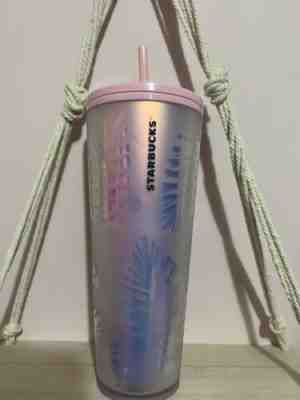 Starbucks Pink Holographic Iridescent Pinecone Cold Cup Tumbler 24oz - Sold on eBay Aug 23, 2022 for $200.69