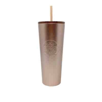 Starbucks Holiday 2018 Sparkling Rose Gold Stainless Steel Cold Cup Tumbler 24oz - Sold on eBay Jun 04, 2022 for $130.00