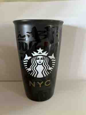 Starbucks NYC Graffiti Ceramic Tumbler RARE HTF Black 16oz Missing Original Lid - Sold on eBay Aug 06, 2022 for $125.00