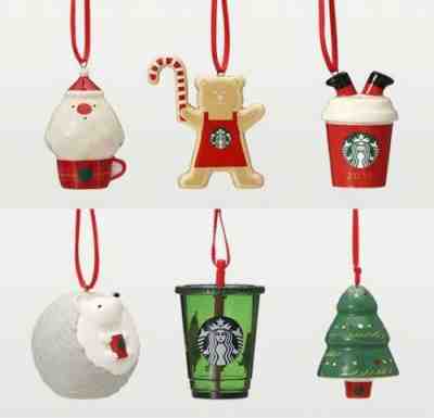Starbucks JAPAN Ornament Santa Bearista Red Cup Holiday Christmas 2019 Set 6 - Sold on eBay Jul 25, 2022 for $124.99