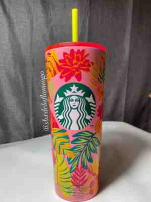 Starbucks Mexico Stainless Steel Tropical Floral Tumbler Venti 24oz NWT LATAM - Sold on eBay Aug 11, 2022 for $110.00
