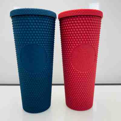 Starbucks Mexico Navy Blue and Brick Berry Matte Studded Tumbler NO STRAWS - Sold on eBay Jun 27, 2022 for $109.99