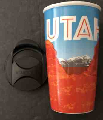 RARE Starbucks 2017 UTAH Ceramic Tumbler Travel Mug 12oz with LID - Sold on eBay Aug 14, 2022 for $105.00