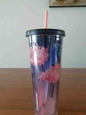 Starbucks Rare 2022 Holiday Cherry Blossom GrayPink Cold Tumbler straw 24oz 710M - Sold on eBay Aug 23, 2022 for $102.50
