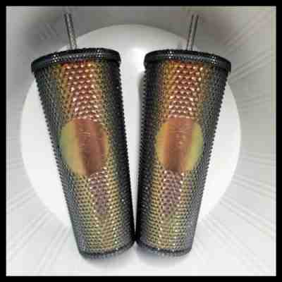 *LOT OF 2* Starbucks Black Iridescent Studded Tumbler Cup Venti LIMITED EDITION - Sold on eBay Jul 08, 2022 for $100.00
