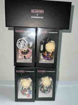 STARBUCKS BLACKPINK BARISTA BEAR SET 4 LIMITED RARE THAILAND EXCLUSIVE KEYCHAINS - Sold on eBay Aug 09, 2022 for $100.00