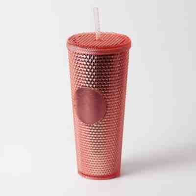 Starbucks Rare Studded Rose Gold 24oz Tumbler Cup - With Straw - Nice - Sold on eBay Jun 01, 2022 for $99.99