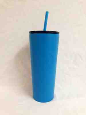Starbucks 2018 Matte Blue Stainless Steel Tumbler 16 oz With Straw - Rare - Sold on eBay Aug 01, 2022 for $99.99