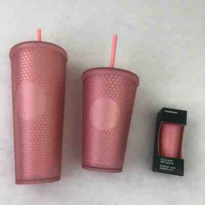 Starbucks Pink Lemonade Jelly Studded Venti 24 Grande 16 oz Keychain Tumbler Set - Sold on eBay Aug 08, 2022 for $99.99