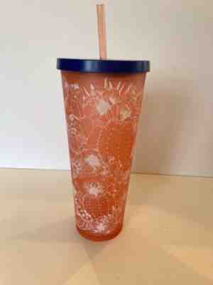 NWT Starbucks RARE 2018 Matte Coral Floral Cactus 24oz Cold Venti Tumbler Cup - Sold on eBay Aug 28, 2022 for $99.99