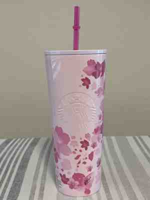 Starbucks 2022 Mexico Stainless Steel Pink Blossom Tumbler 24oz - Sold on eBay Jun 06, 2022 for $99.00