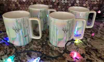 RARE Set Of 4 Starbucks Coffee Mug Christmas Deer 2020 Iridescent White - Sold on eBay Jun 11, 2022 for $98.88