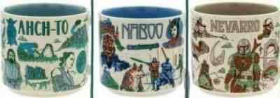 2022 Disney Star Wars Starbucks Been There Mugs set of 3 Naboo, Ahch-To, Nevarro - Sold on eBay Aug 04, 2022 for $97.00