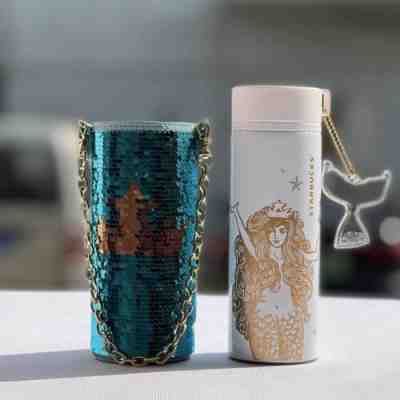 2022 New Starbucks Siren Water Bottles with Sequins Pouch Bag Vacuum Flask Gifts - Sold on eBay Aug 16, 2022 for $95.99