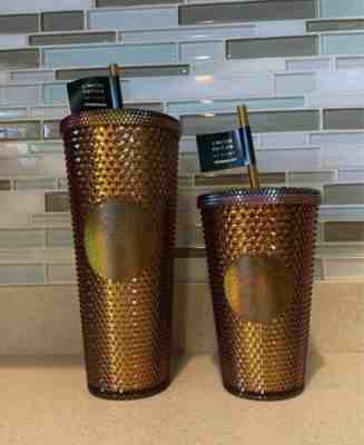 Starbucks Honeycomb Studded Tumbler Gold 50th Anniversary 24&16oz Cold Cup Venti - Sold on eBay Jun 05, 2022 for $95.00